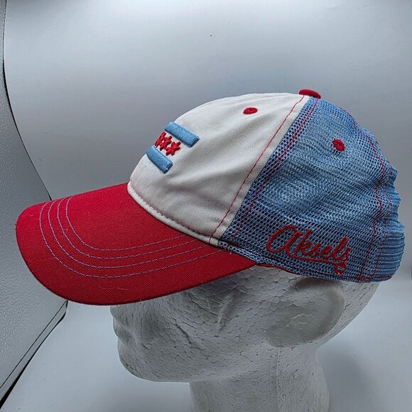 Akers Chicago Flag Mens Adjustable Cap Red White Blue Trucker Snapback Hat - Picture 2 of 9